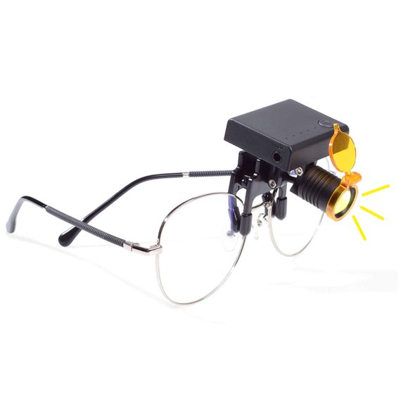 BONEW Cabezal de 3W para gafas con tipo clip óptico + estuche de almacenamiento de tela (3W)