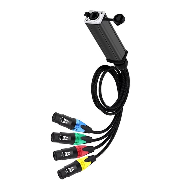 Audio Adapter Cable for RJ45 4 Channel 3Pin XLR DM512 Network Signal Extender Network Cable to Analog Distribution 20cm