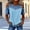 Sky Blue, variant on QUNYINEY Womens Tshirts Short Sleeve Cold Shoulder Summer Polka Dot Graphic Tees Pullover Cute Crew Neck Casual Relaxed Fit Tops