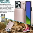 thumbnail image 5 of Dteck for  iPhone 16 Pro Wallet Case with Credit Card Holder Crossbody Strap Handbag RFID Blocking Wallet Zipper Purse Leather Case for Apple iPhone 16 Pro 2024, Rosegold, 5 of 9