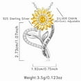 thumbnail image 3 of Flydeer Necklaces for Women 925 Sterling Silver Sunflower Heart Pendant Necklace 5A CZ Anniversary Jewelry Gifts for Women, 3 of 7