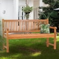 thumbnail image 2 of Teak Wood Elzas Double Outdoor Patio & Garden Bench, 2 of 5