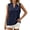 AB474 Dark Blue, variant on Fashionable Sleeveless Tank Tops For Womens Solid Color V Neck Summer T Shirts Comfortable Soft Ladies Work Business Blouse Khaki Size S