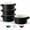 Black, variant on Soup Crocks, Ceramic Stackable Bowls, Set of 4, Red