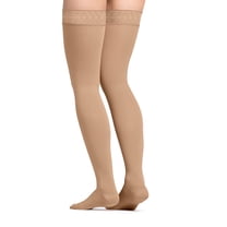 Jobst Opaque Open Toe Maternity Thigh Highs w/Top Band - 15-20 mmHg Caramel Small