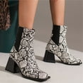 thumbnail image 2 of Gyexs Ankle Boots for Women Dressy Ankle Cowboy Boots Low Heel Western Cowboy Boots Zipper Casual Short Ankle Booties Z04 Grey Size 6.5, 2 of 9