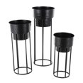 thumbnail image 6 of DecMode 33", 28", 22"H Nesting Black Metal Planter with Tall Black Stands (3 Count), 6 of 9