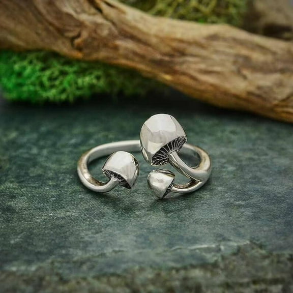 Ins Cool Simple Adjustable Mushroom Ring