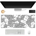thumbnail image 2 of White and Gray Cats Large Gaming Mouse Pad for Desk,XL Big Mouse Pad Gaming Desk MatCute Mousepad Desk Pad with Non-Slip Base and Stitched Edge,Keyboard Mouse Mat for Home Office Work,31.5 x 11.8 in, 2 of 6