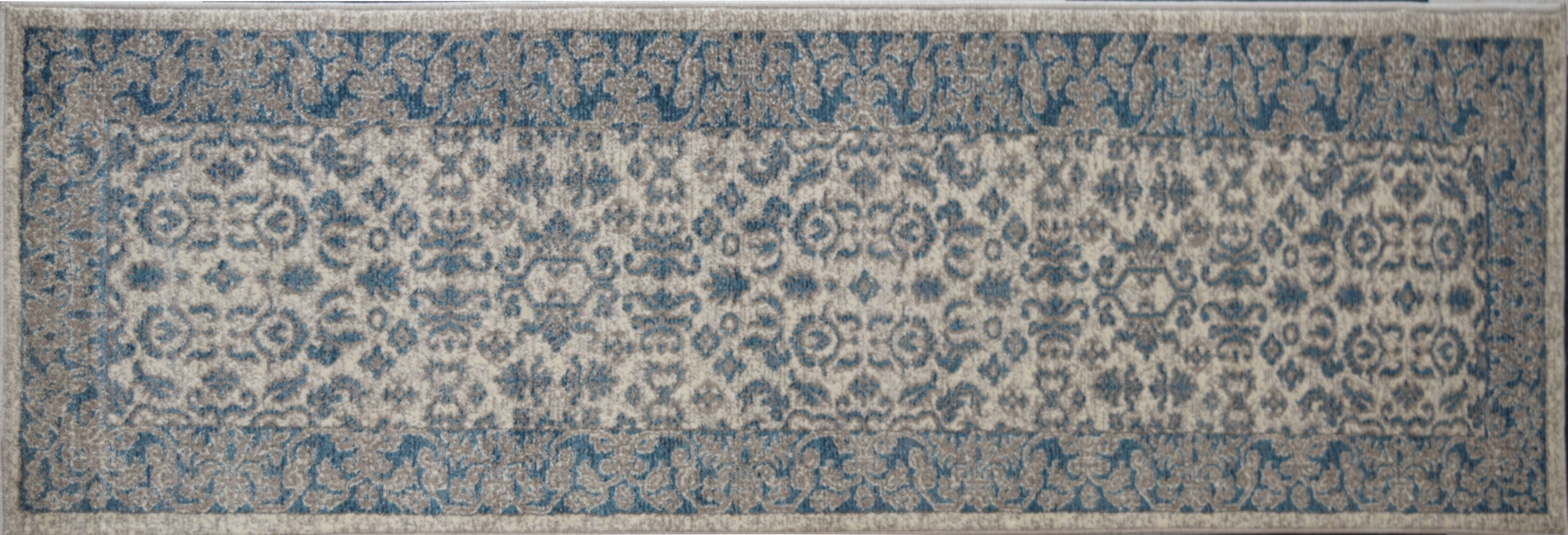 Rugs America Estelle Collection Ivory Seafoam ET250A Transitional Oriental Area Rug 2' x 3'