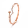 thumbnail image 3 of 3pc Crystal Rhinestone Wave Hinged Bangle Ion Plating(IP) 304 Stainless Steel Jewelry for Women Rose Gold Inner Diameter: 1-7/8x2-3/8 inch(4.8x5.9cm), 3 of 3