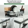 thumbnail image 4 of Luckytree Dish Drying Rack with Drain Board Utensil Cup Holder Space-Saving Dish Strainer Kitchen Counter Organizer, 4 of 13