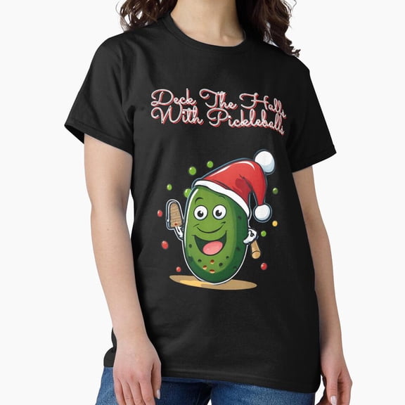 Deck The Halls With Pickleballs Christmas Holiday Sport Unisex T-Shirt up to size 5XL