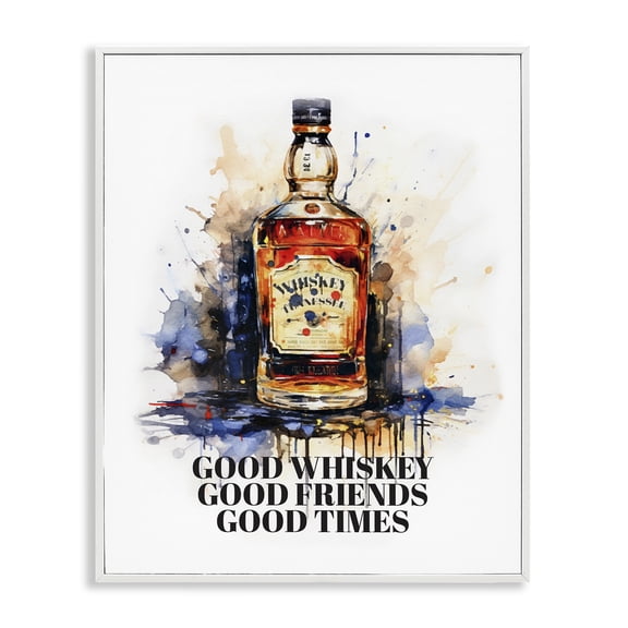 Stupell Industries Eclectic Good Whiskey & Friends White Framed Giclee Art, 16 x 20, by Amanda Greenwood