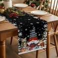 thumbnail image 3 of Burlap Table Runner 90 Inches Long,Christmas Tree Cat Snowflakes Non-Slip Kitchen Table Runners for Dining Room Everyday Use Party Table Decorations Black Back, 3 of 9