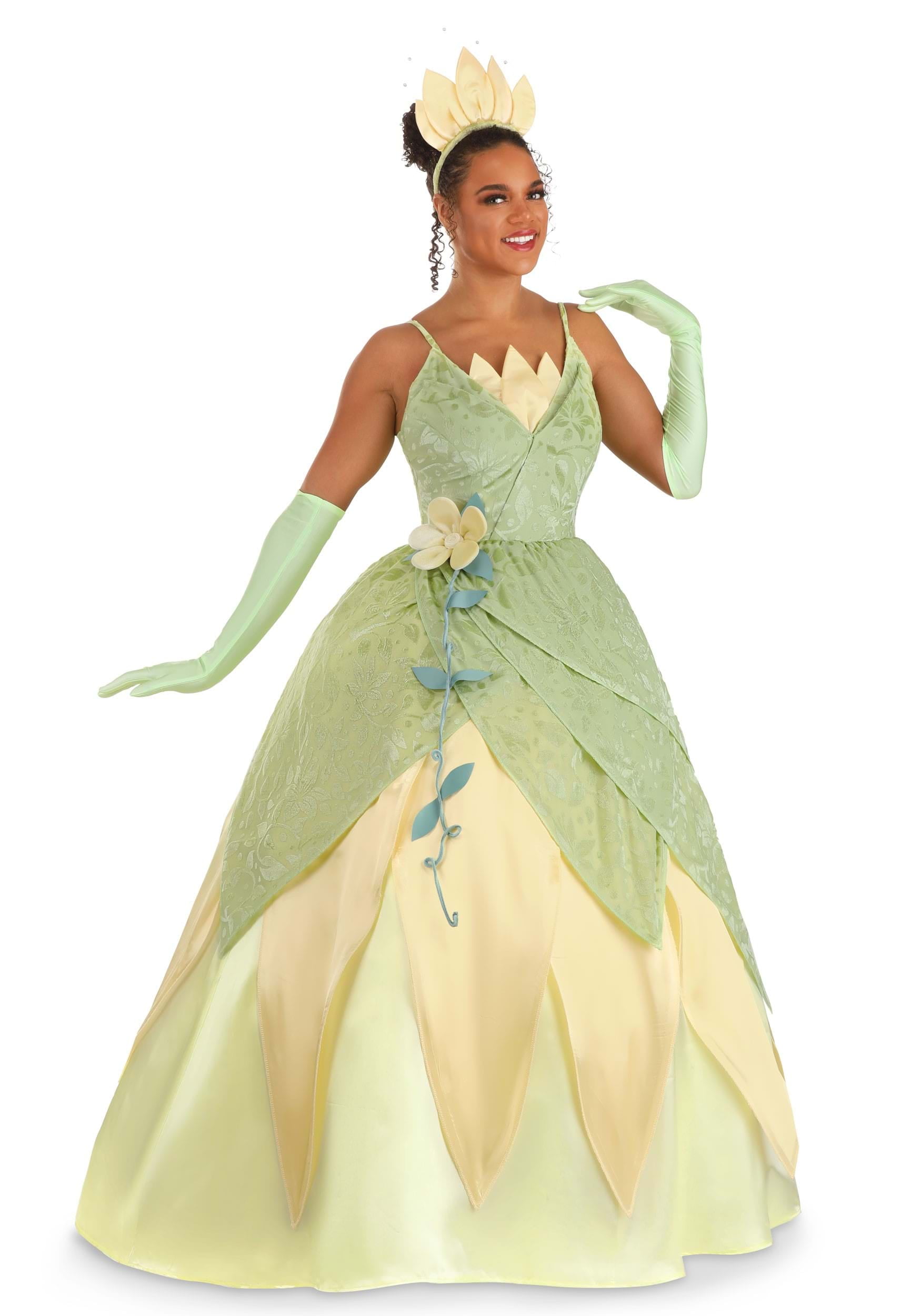 open lace back dress Disney Princess and the Frog Tiana Costume for Women - Disney Princess  Cosplay Dress for Adults XS : Clothing, Shoes & Jewelry