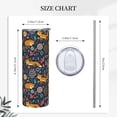thumbnail image 5 of 20oz Cute Fox Tumbler with Lid and Straw Floral Skinny Stainless Steel Tumblers Animal Insulated Coffee Travel Mug Cups Water Bottle Gift for Women Fox Lovers, 5 of 6