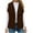 Brown, variant on Womens Winter Fuzzy Fleece Vest Jacket Sleeveless Vest Coat Open Front Sherpa Cardigan Vest with Pockets Today Sales Black,XXL
