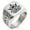 Silver, variant on Stainless Steel Corsair Pirate Skull Emblem Geometric Pattern Biker Style Polished Ring