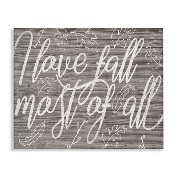 Stupell Industries French Country Rustic I Love Fall Wood Pattern Canvas Art, 20 x 16, by Lil' Rue