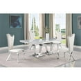 thumbnail image 3 of Pemberly Row Crownie Cream/Silver Faux Marble Rectangle Dining Set (5-piece), 3 of 3