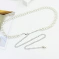 thumbnail image 6 of Pxiakgy Clearance Sale!! Belts for Women Trendy 2025 Women Hook Adjustment Pearl Waist Chain Decorative Dress Waist Small Fragrance Thin Belt Sweet Chain Silver One Size, 6 of 9