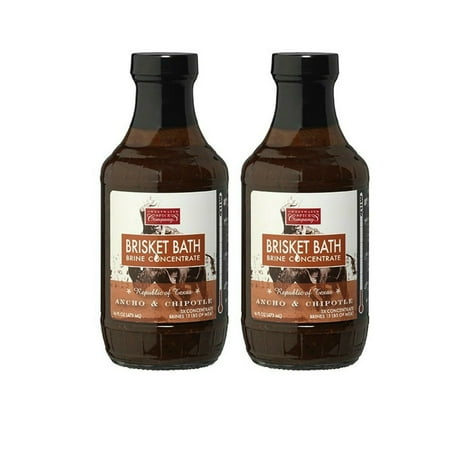 Set of 2 Marinade Ancho & Chipotle 16oz Brisket Bath Brine Concentrate (Best Brisket Injection Marinade)