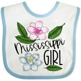thumbnail image 3 of Inktastic Mississippi Girl Magnolia Flowers and Leaves Girls Baby Bib, 3 of 4