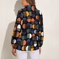 thumbnail image 3 of Color Vintage Geometric Blouse Abstract Art Office Design Blouses Women Fashion Shirt Autumn Long Sleeve Oversized Clothing, 3 of 7