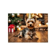 CafePress - Adorable Yorkshire Terrier Yorke Christmas - 5'x7'Area Rug