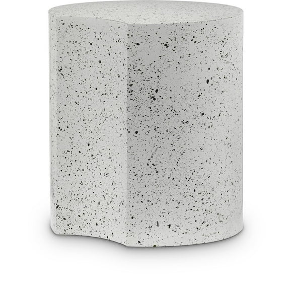 Meridian Furniture Dimple White Terrazzo Pattern Iron Metal End Table