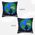 thumbnail image 3 of ZICANCN Earth Moon Universe Meteor Decorative Throw Pillow Covers, Bed Couch Sofa Decorative Knit Pillow Covers for Living Room Farmhouse 26"x26", 3 of 8