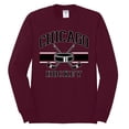 thumbnail image 2 of Wild Bobby City of Chicago Hockey Fantasy Fan Sports Men's Long Sleeve Shirt, Maroon, Medium, 2 of 5