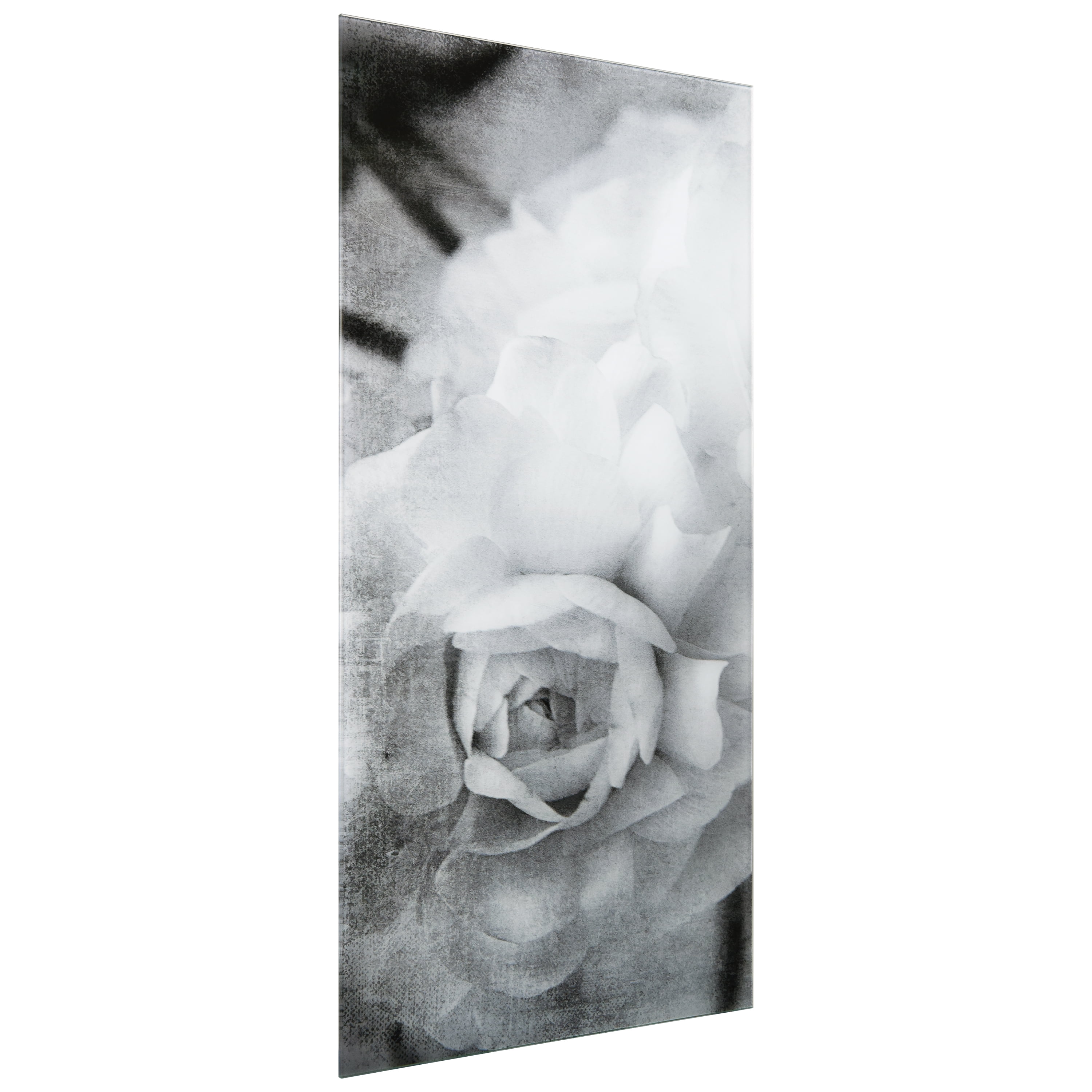 "Dark Ranunculus I A" Frameless Free Floating Reverse Printed Tempered Art Glass Wall Art