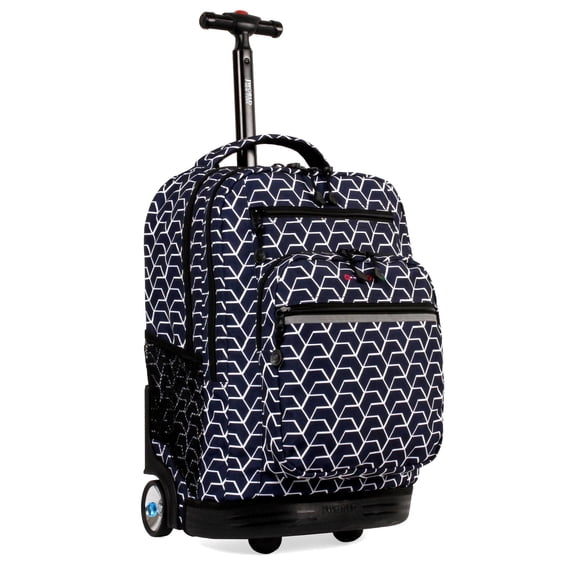 J World Unisex Sundance 20" Rolling Backpack with Laptop Sleeve for School and Travel, Line