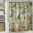 thumbnail image 6 of Orinice Hummingbirds Shower Curtain, Sage Green Floral Tree Bird Shower Curtain, Leaf Shower Curtain Waterproof Polyester Fabric Shower Curtain Set with 12 Hooks Bathroom Decor,  69x72, 6 of 7