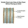 thumbnail image 4 of Efulgenz Metal Bangle Set Oxidized Crystal Bangles with Glossy Finish Textured Dotted Metal Bangles Indian Bangles for Women Bracelet Bangle Bollywood Fashion Statement Jewelry (32 Pcs), 4 of 6
