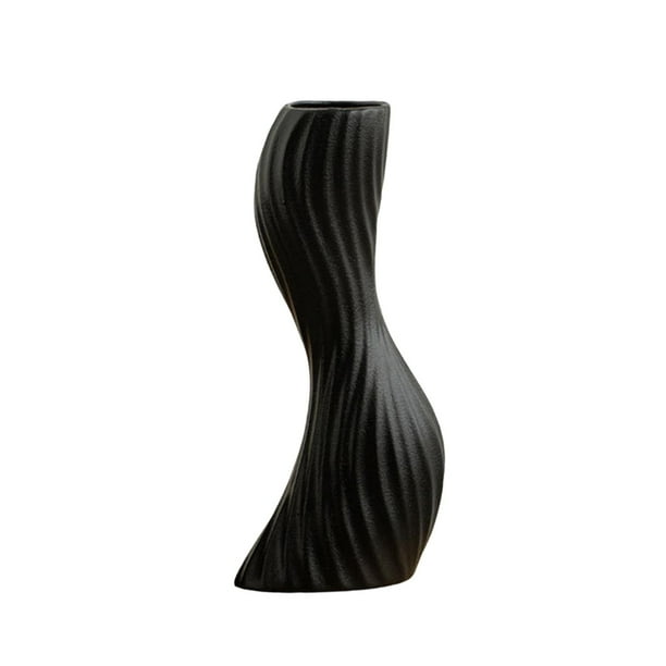 Jarrón de olas, adorno de escritorio, regalo moderno, figura artística, artesanía, decoración, estatua Negro M