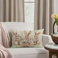thumbnail image 5 of Easter Bunny Throw Pillow Cover 12x20 Inch Rabbit Flower Basket Outdoor Rustic Farmhouse Spring Decorations Wildflower Decorative Cushion Case for Home Sofa  Living Room Decor, 5 of 7