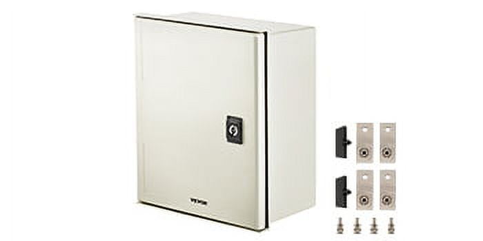 VEVOR Fiberglass Enclosure 11.8 x 9.8 x 5.5" Electrical Enclosure Box NEMA 3X Electronic Equipment Enclosure Box IP65 Weatherproof Wall-Mounted Electrical Enclosure With Hinges & Quarter-Turn Latches
