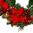 thumbnail image 2 of Kurt Adler 30-Inch Unlit Red & Gold Poinsettia Wreath, 2 of 4