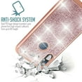 thumbnail image 4 of Value Pack + for Moto E (2020) Moto E7 with Tempered Glass Glitter Hard Case Hybrid Cell Phone Case Glitter Shock proof Edge Slim Bumper Scratch Cover (Rose Gold), 4 of 4