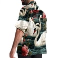 thumbnail image 3 of Swan Men's Short Sleeve Shirts with Spread Collar Tops, Casual Printed Poplin Shirt, Button Down Short Summer Beach Shirts - Unisex, 3 of 6