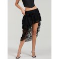 thumbnail image 6 of Biezeib Women's Summer Lace Skirt High Waist Asymmetric Ruffled Hem Skirt Elegant A-Line Midi Skirts, 6 of 6