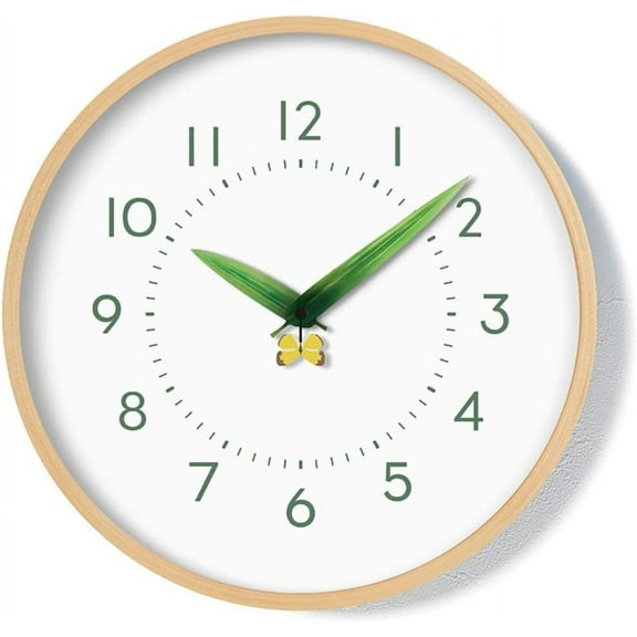 Modern Wall Clock,12 inch Silent Non Ticking Wall Clock,Battery Operated, Analog Wall Clock for Living Room Bedroom Kitchen Office Classroom Decor (Butterfly)