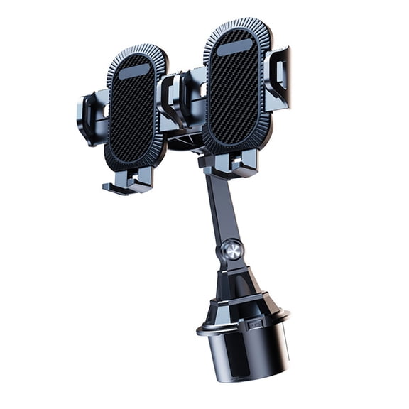 Car Cup Holder Phone Mount Adjustable for 360 Degree Rotation and Tilt with Double Head Silicone Pads Secure Holding