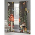 thumbnail image 3 of Spring Mushrooms Sheer Curtains 108 Inch Length 2 Panels Set, Farmhouse Pastoral Botanical Brown Wood Voile Window Treatment Semi Sheer Long Curtains Drapes for Bedroom/Living Room/Kitchen 52"x108"x2, 3 of 7