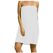 Terry Bamboo Cotton Womens Wrap Towels, White, S/M Size