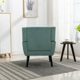 thumbnail image 6 of Modern Accent Chair, Upholstered Button Tufted Armchair, Velvet Fabric Sofa Chairs Mid-Century Modern Comfy Reading Chair for Bedroom, Living Room, Yellow, 6 of 7