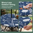 thumbnail image 5 of Round Outdoor Tablecloth with Umbrella Hole and Zipper, Navy Blue Wildflowers Tablecloth with Elastic Waterproof, Farmhouse Floral Botanical Leaves Patio Table Covers for 36" - 44" Pool Tables, 5 of 9